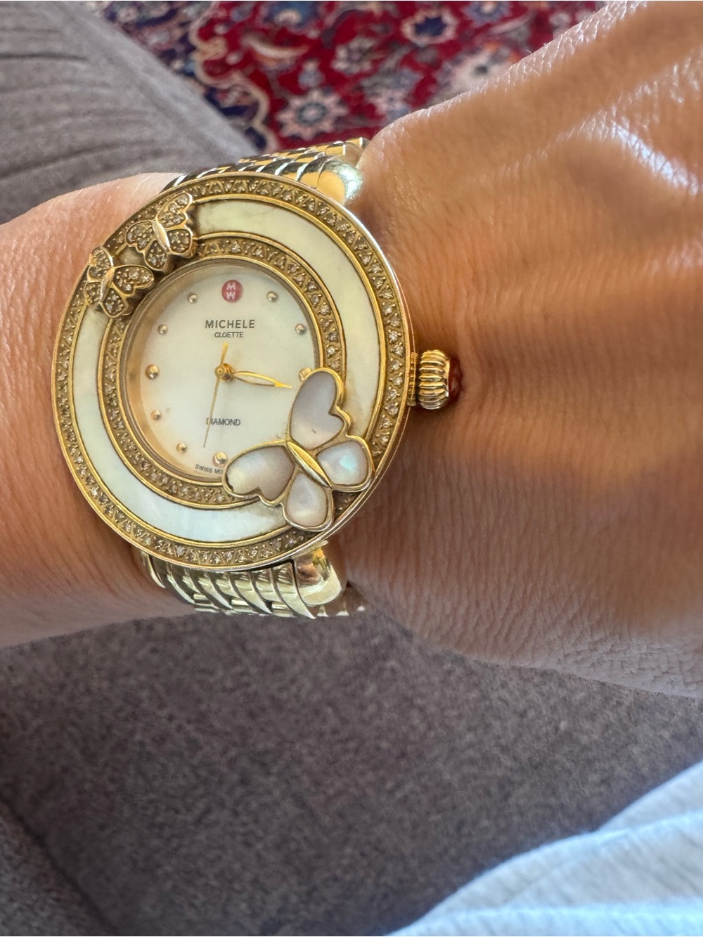 Michele Cloette Butterfly Limited Edition Diamond Watch 36mm 150 Diamonds - Picture 6 of 14